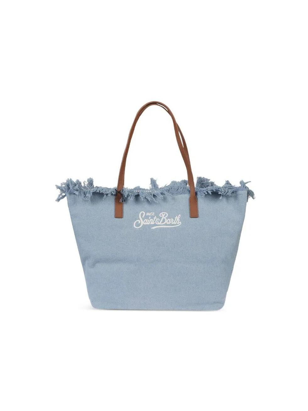 Borsa City Bag Fringe in denim con frange CBF0001 01759L MC2 SAINT BARTH 