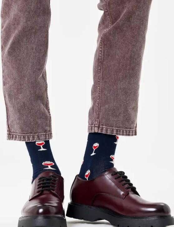 Glass Of Wine Sock P001504 NAVY HAPPY SOCKS 