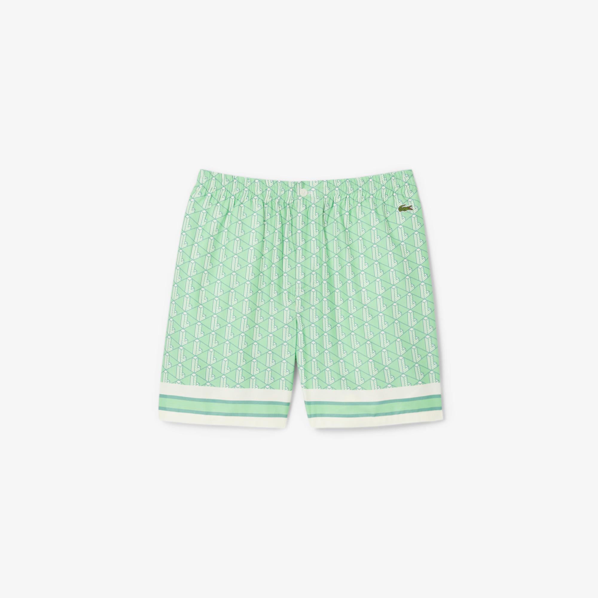 Shorts con stampa monogramma GH9928 GIQ LACOSTE 