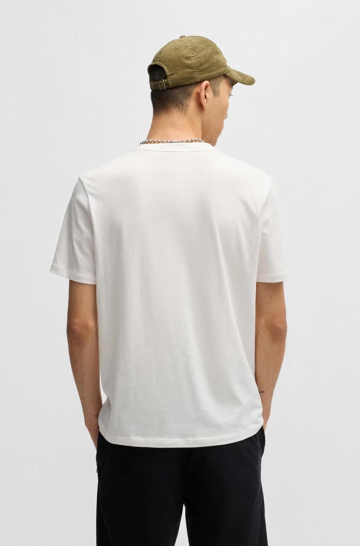 T-shirt in jersey di cotone con logo stampato ispirato alle corse 50530641 102 HUGO 