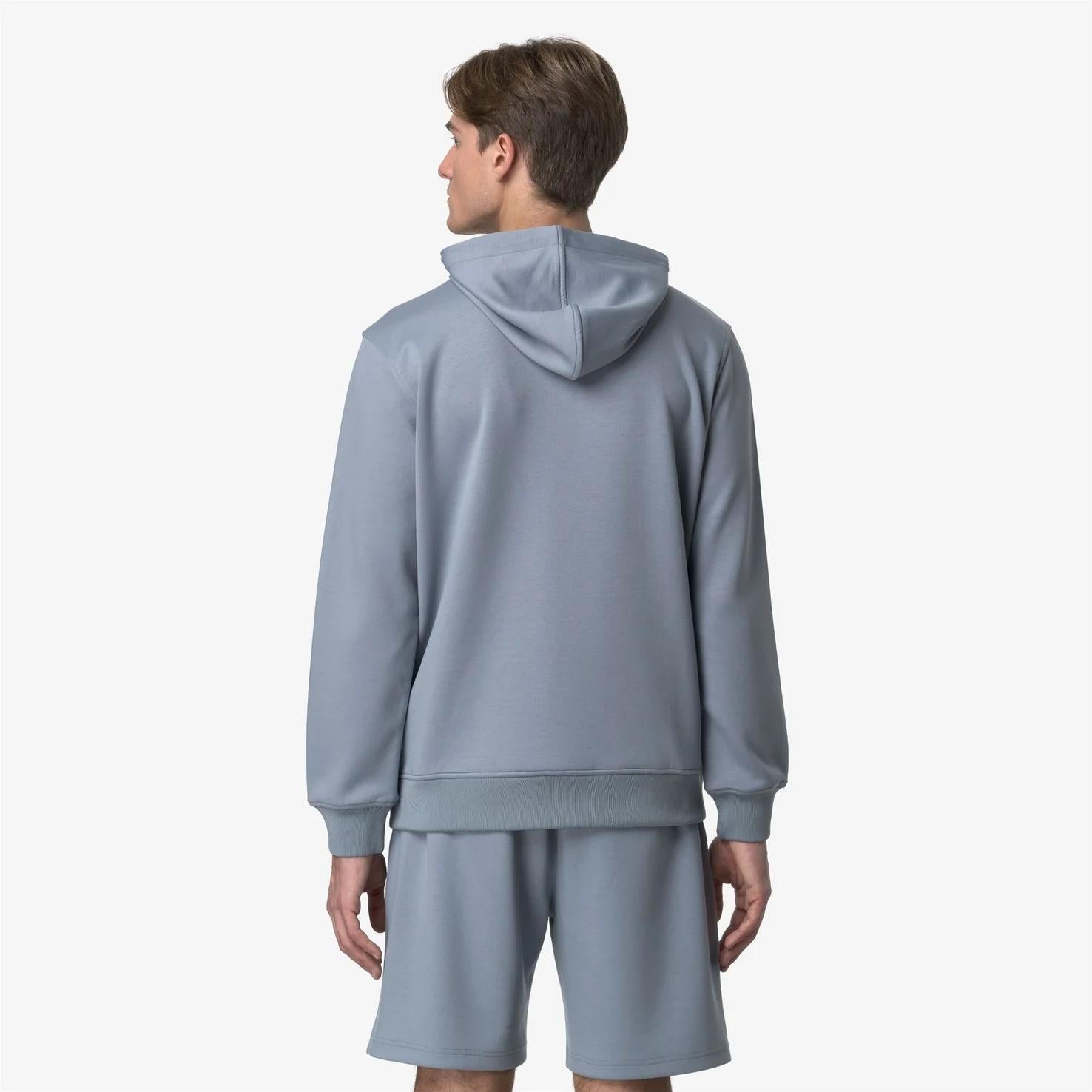 Giacca in caldo pile da uomo grigio con cappuccio regolabile K1151UW WA9 K-WAY 