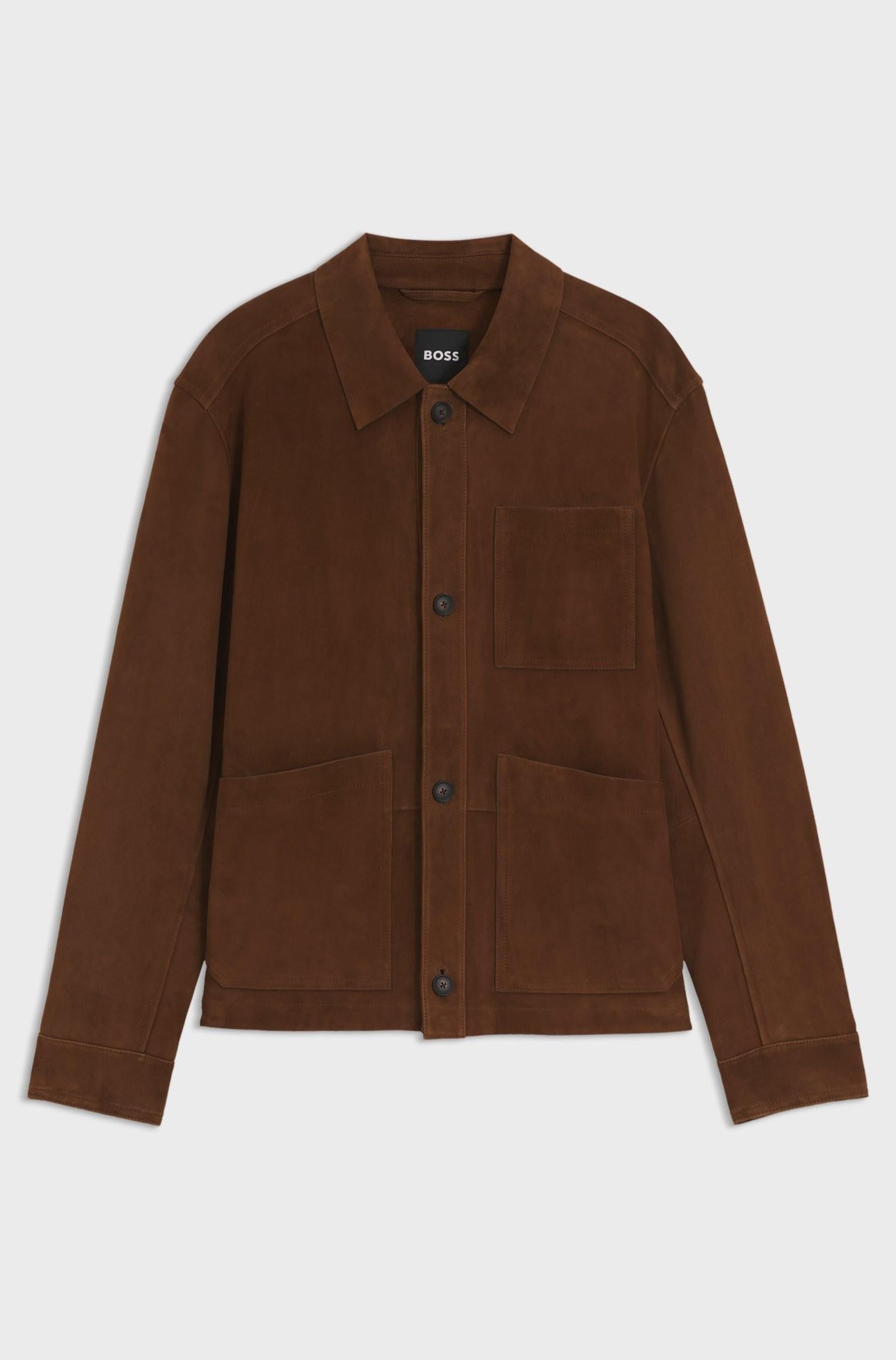 Giubbotto regular fit in pelle scamosciata nappalan 50543204 217 BOSS 