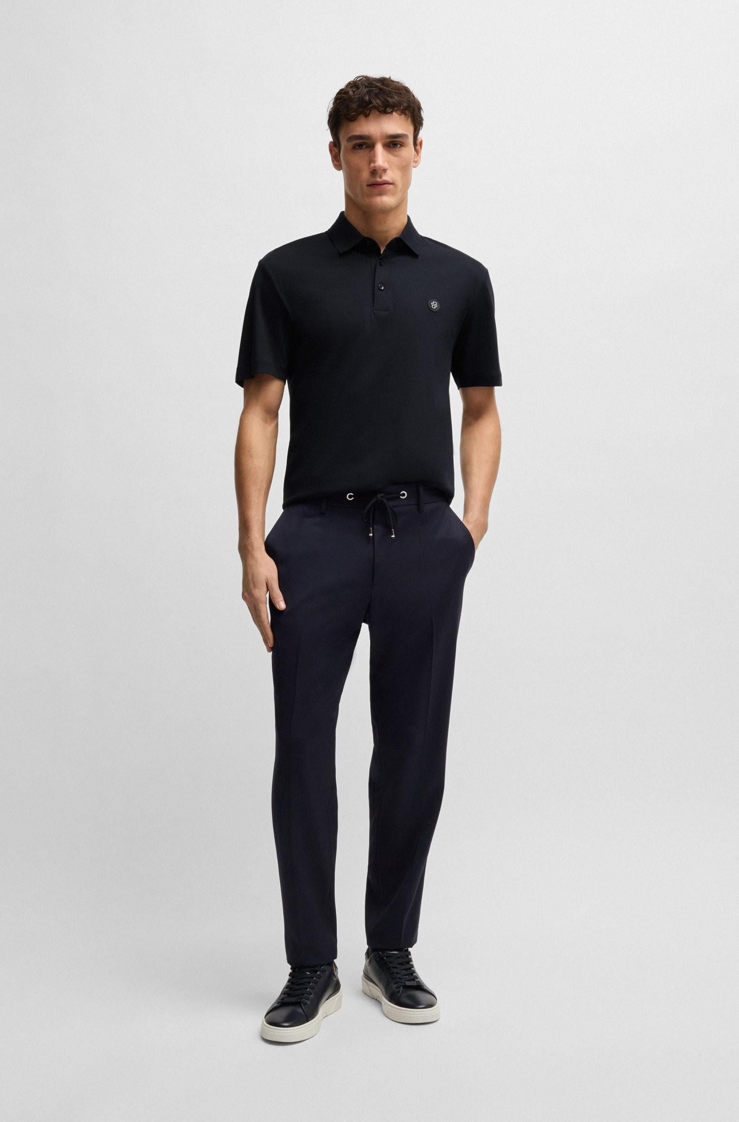 Polo in cotone mercerizzato con doppio monogramma 50520297 404 BOSS 