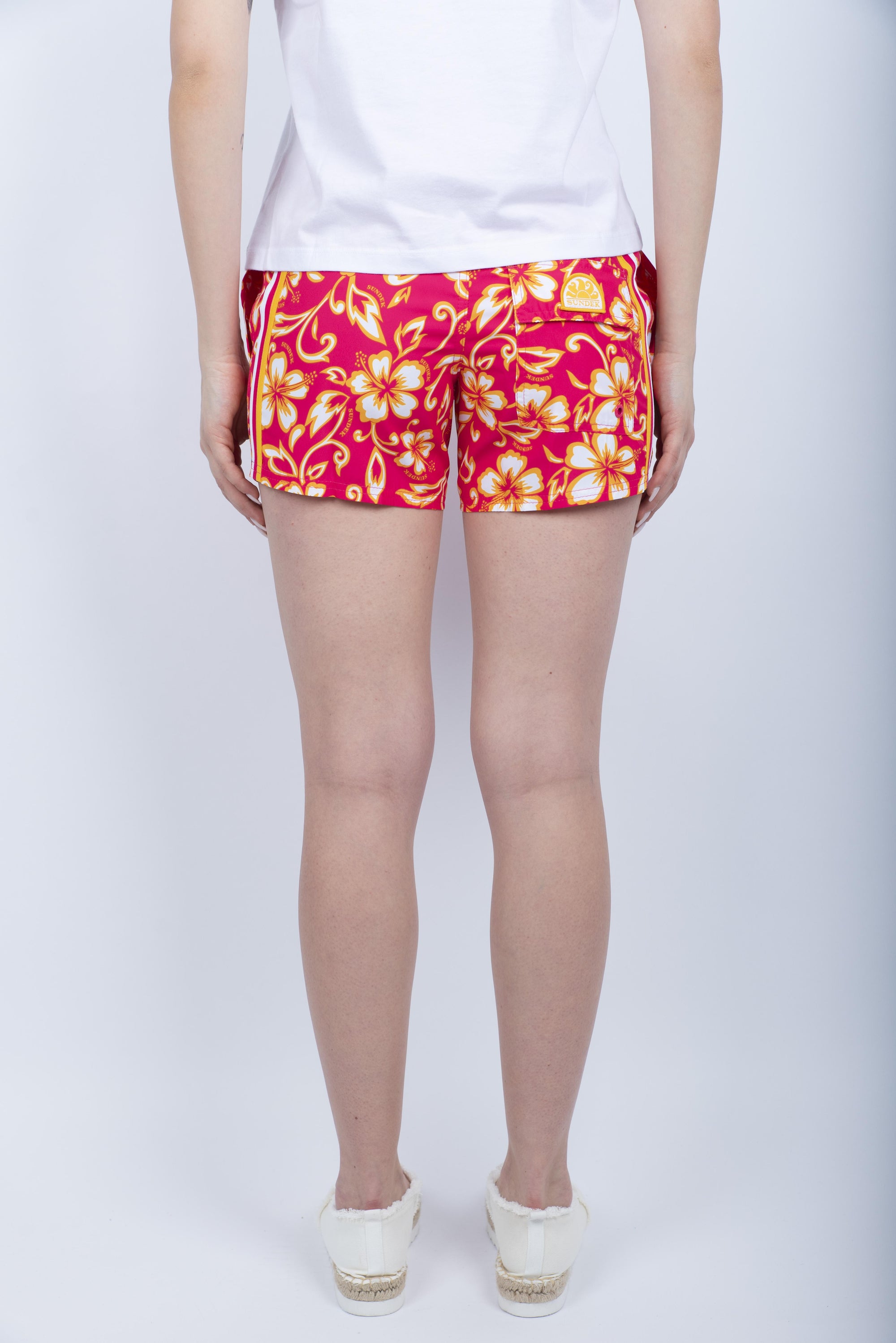 Pantaloncino mare Coast Repreve® con stampa Hibiscus SK23 pitaya W539BDRT323 A7023 SUNDEK 