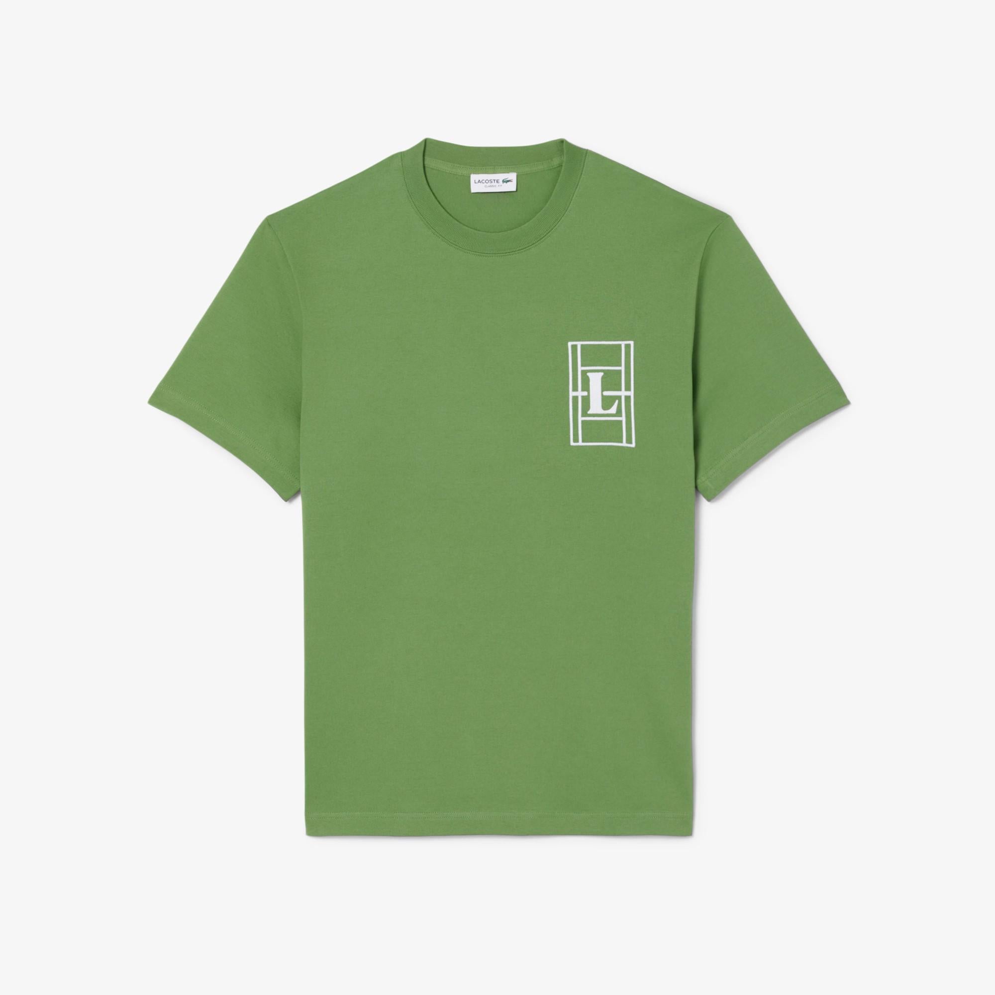 T-shirt in jersey pesante ricamato TH1716 02M LACOSTE 