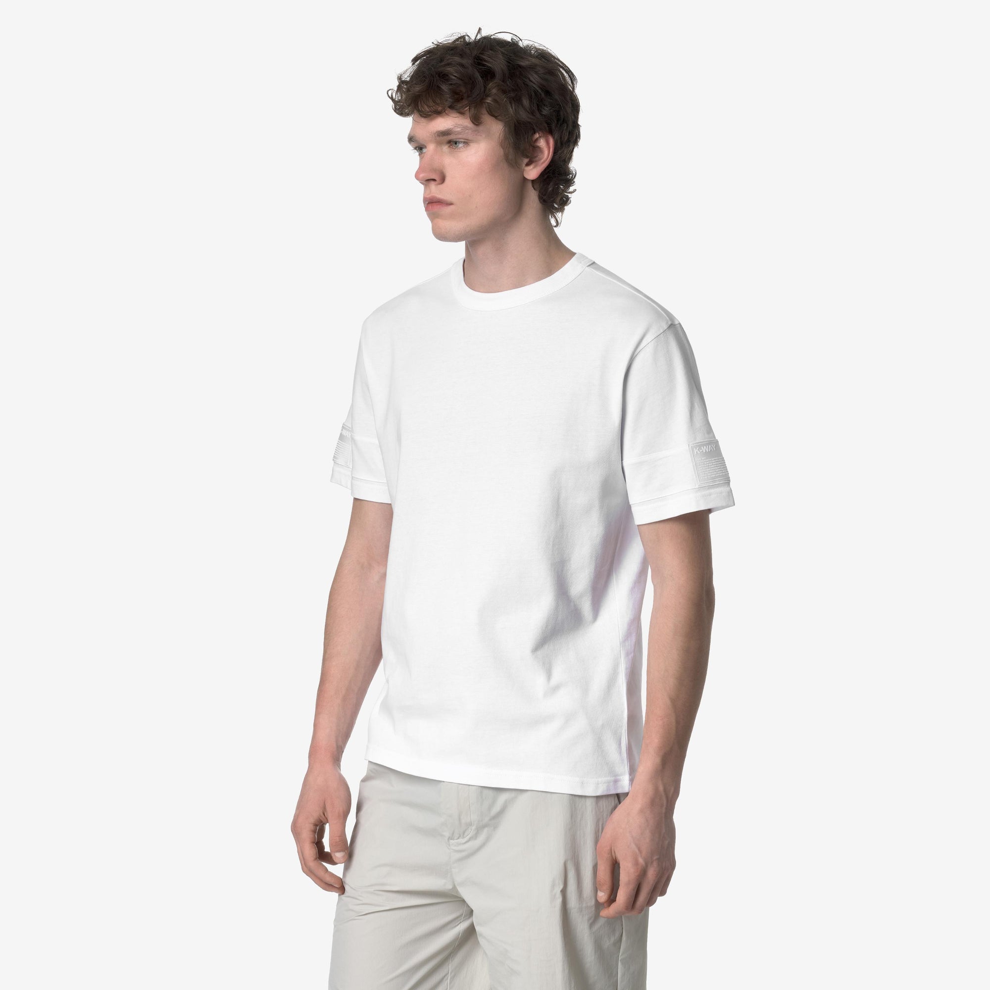 T-shirt casual da uomo in cotone bianco K2135KW 001 K-WAY 