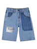 Patchwork denim shorts