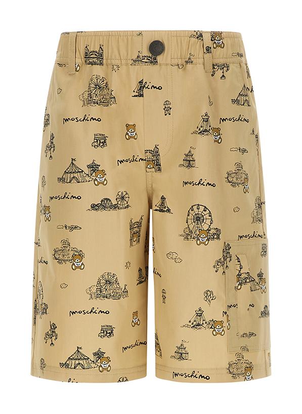 Shorts con stampa all-over HUQ024LLB47 83445A MOSCHINO KID 