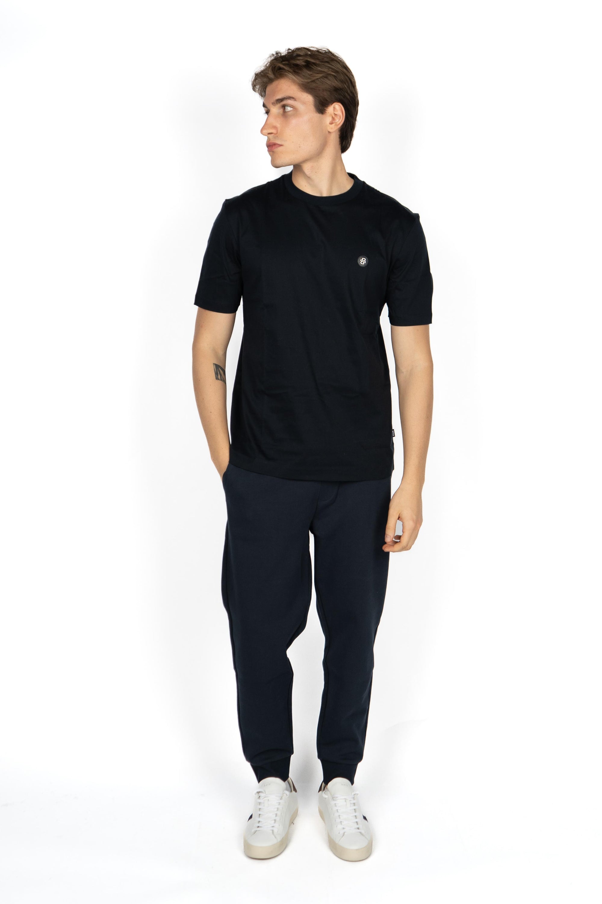 Pantalone sportivo in misto cotone con patch logo frontale 50520322 404 BOSS 