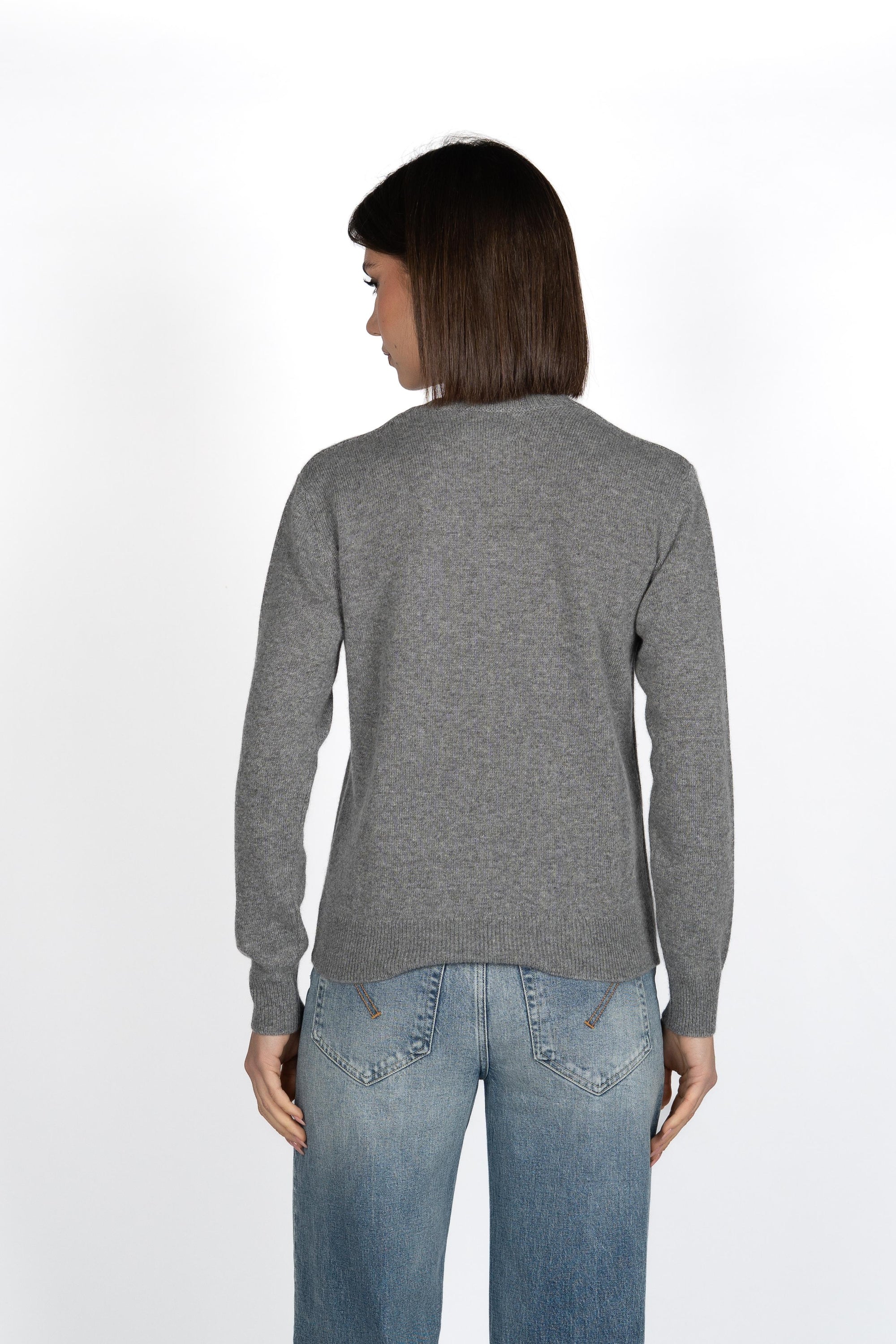 Maglione New Queen con jacquard La vedo grigia QUE0010 04114I MC2 SAINT BARTH 