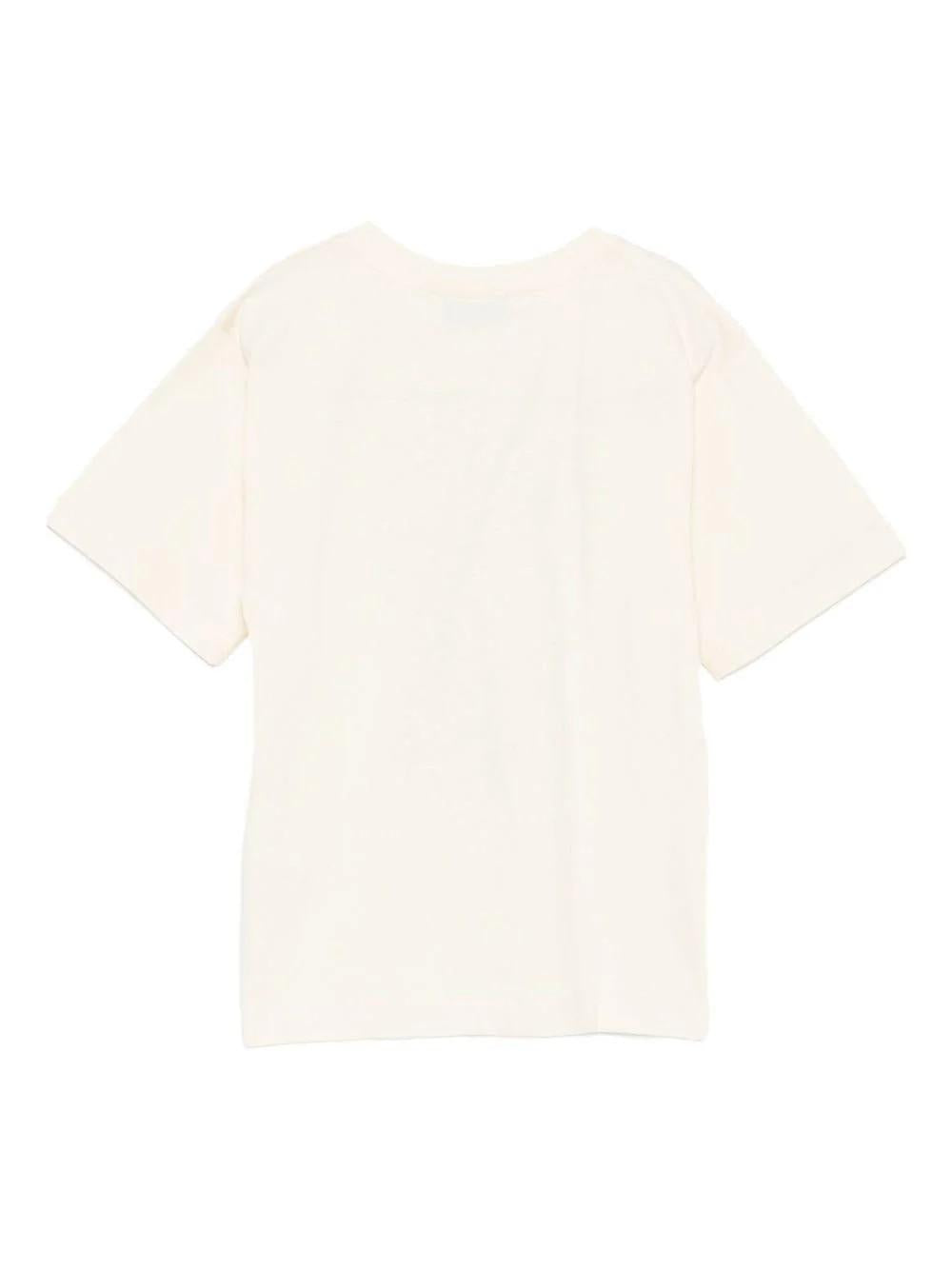 T-shirt con stampa e logo HNM05GLAA20 10123 MOSCHINO KID 