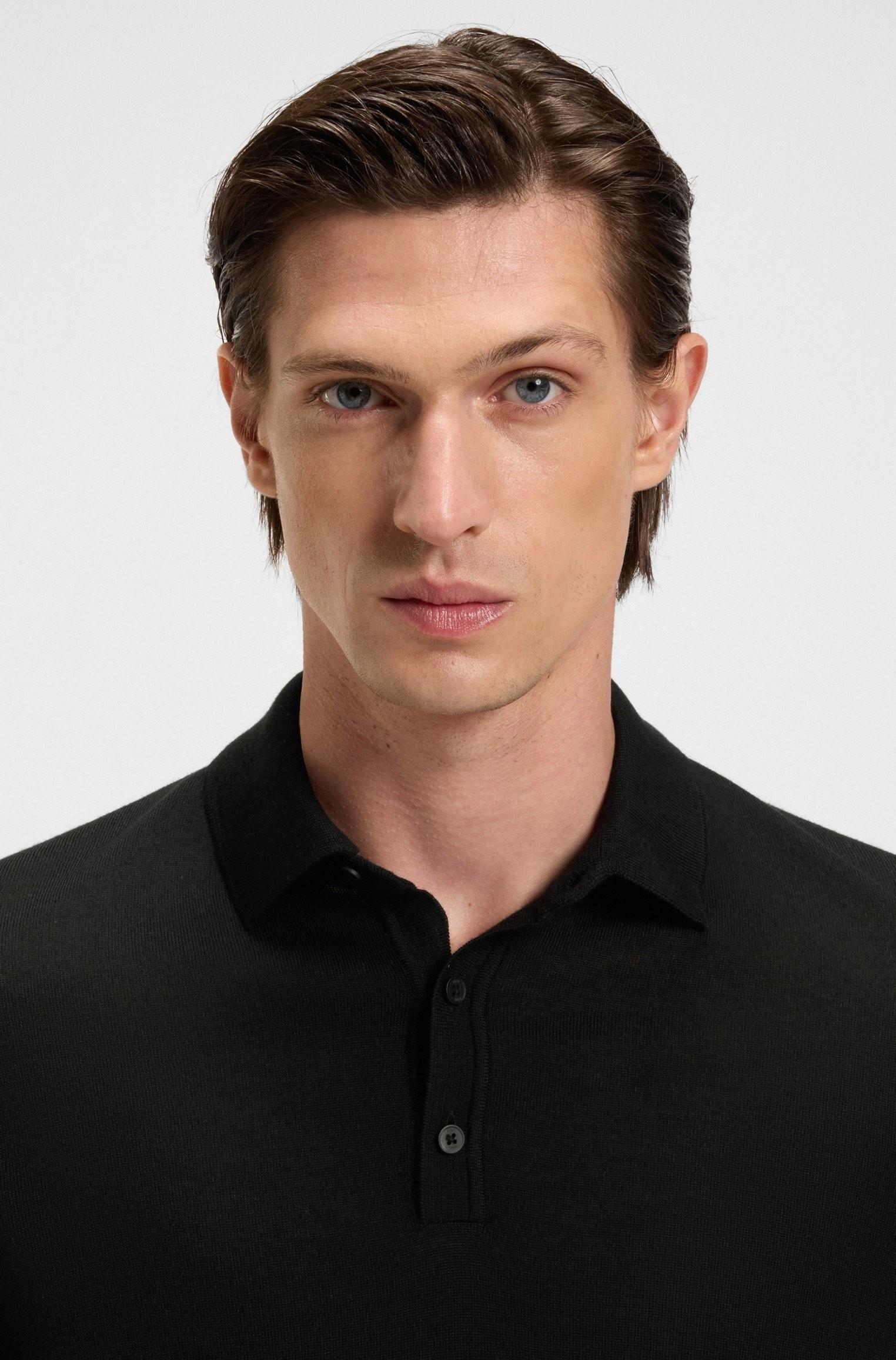 Polo regular fit in maglia di lana vergine 50476355 001 BOSS 