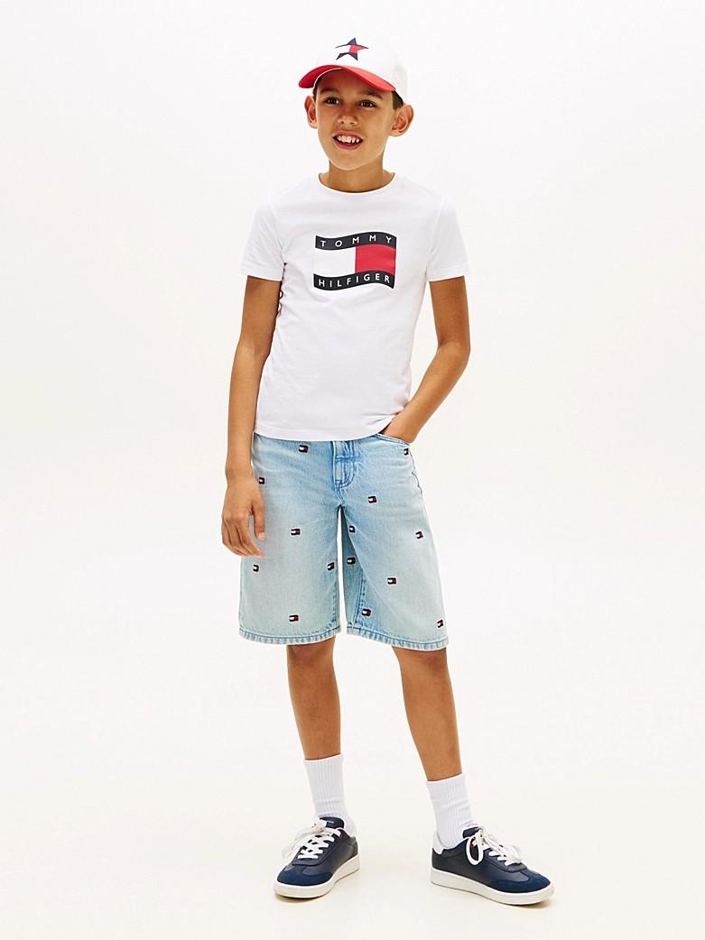 T-shirt in jersey con bandiera ondulata KB0KB10275J YBR TOMMY HILFIGER 
