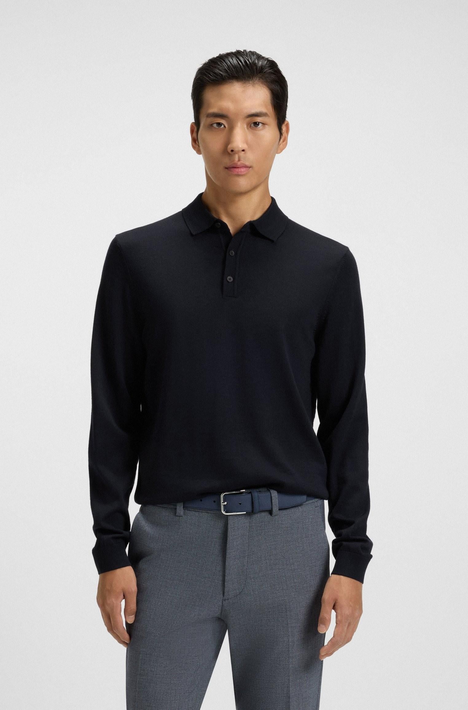 Polo regular fit in maglia di lana vergine 50476355 404 BOSS 