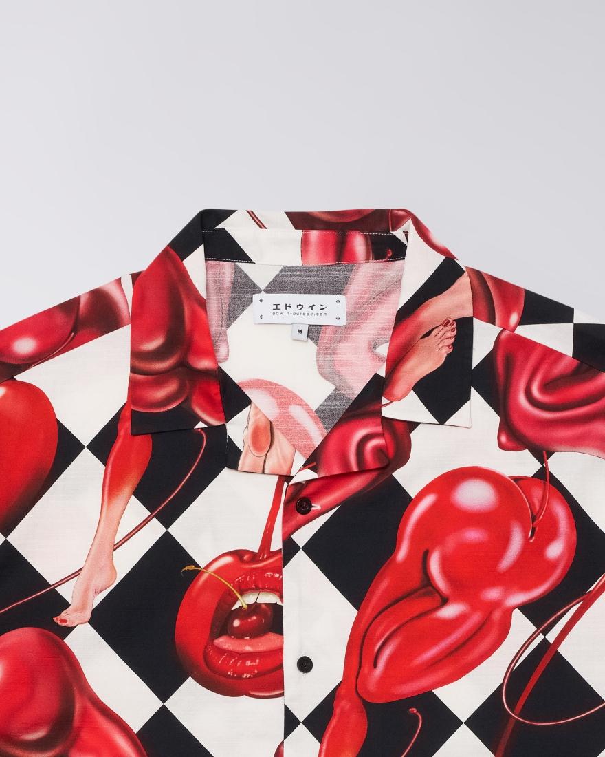 Miki kim cherry shirt ss I036558 0867 EDWIN 