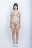 Bikini Hila Leni a triangolo americano e culotte con stampa Fleur de Joie nero