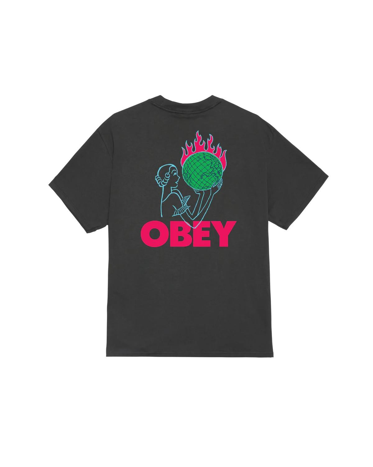 T-shirt World In Flames 165264236 VBL OBEY 