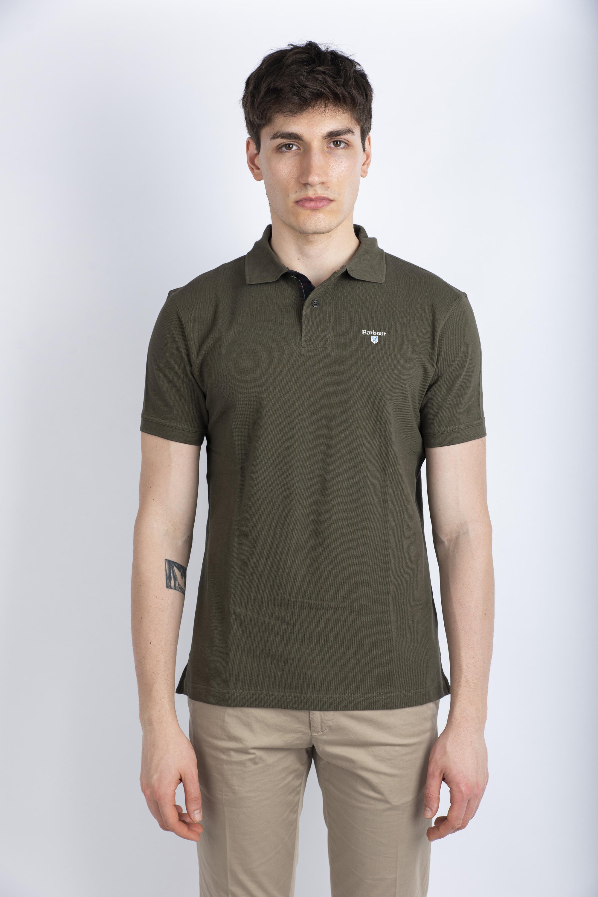 Polo in cotone oliva scuro Barbour MML0012 OL51 BARBOUR 