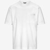 T-shirt casual da uomo bianco con tasca e applicazioni con logo