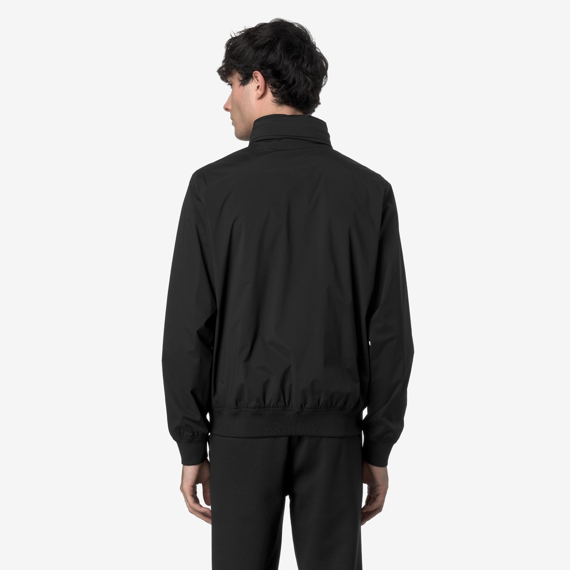 Giacca corta da uomo resistente alle intemperie nero con nylon elasticizzato K3123VW USY K-WAY 