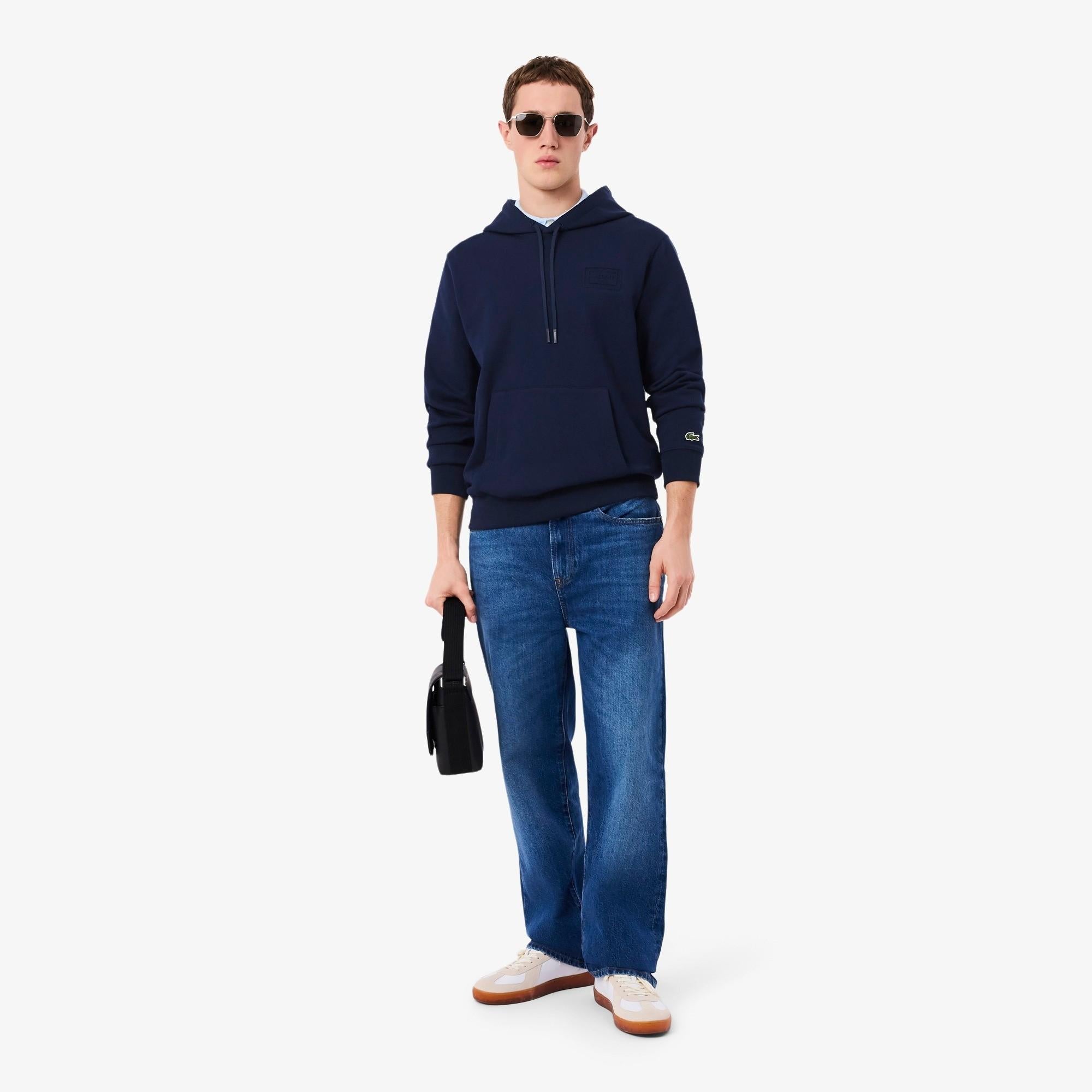 Felpa con cappuccio con marchio in rilievo SH0785 166 LACOSTE 