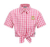 Camicia crop fantasia quadretti
