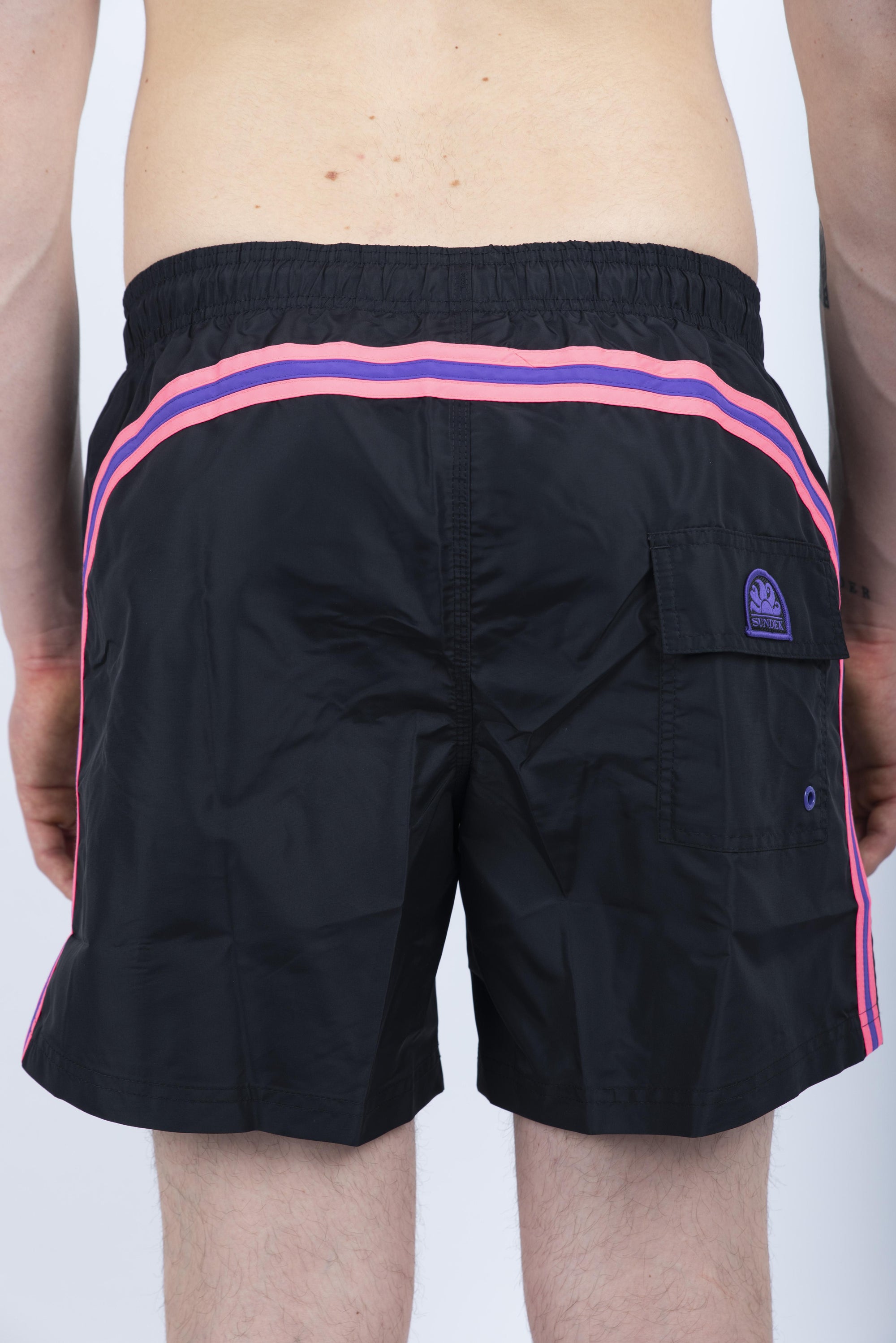 Costume da bagno corto vita elasticata Iconic Taffeta Arcobaleno 2 colori nero M504BDTA1Y1 00401 SUNDEK 