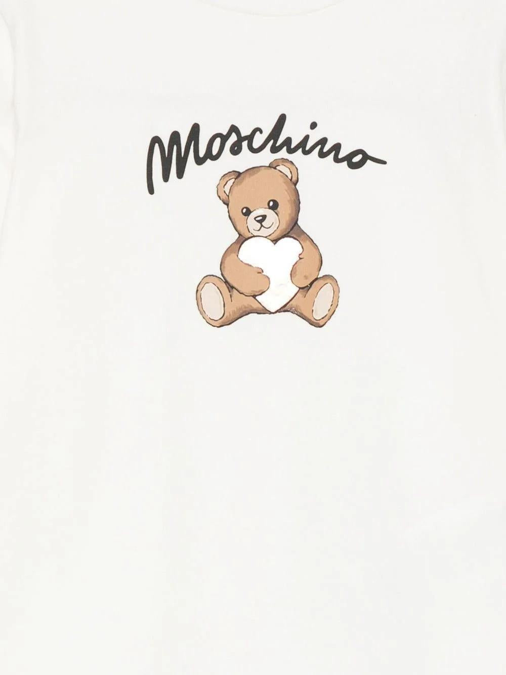 T-shirt con stampa Teddy Bear HDO010LBA11 10063A MOSCHINO KID 