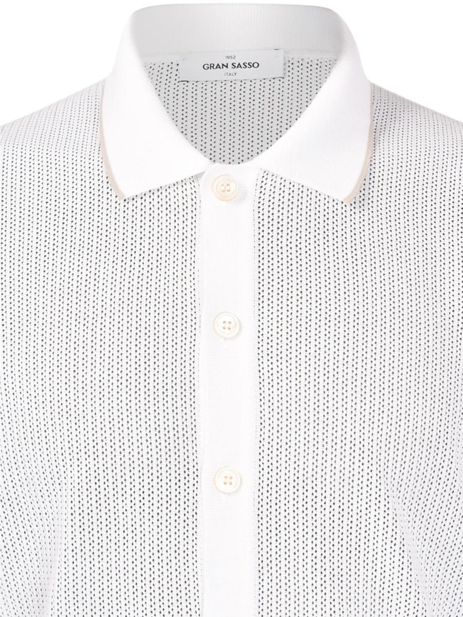 Camicia in maglia punto traforato bianco beige 57180/20612 002 GRAN SASSO 