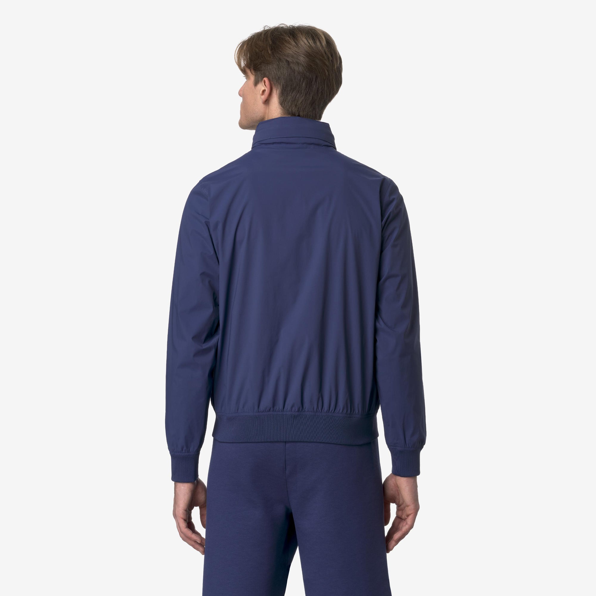 Giacca corta da uomo resistente alle intemperie blu con nylon elasticizzato K3123VW 867 K-WAY 