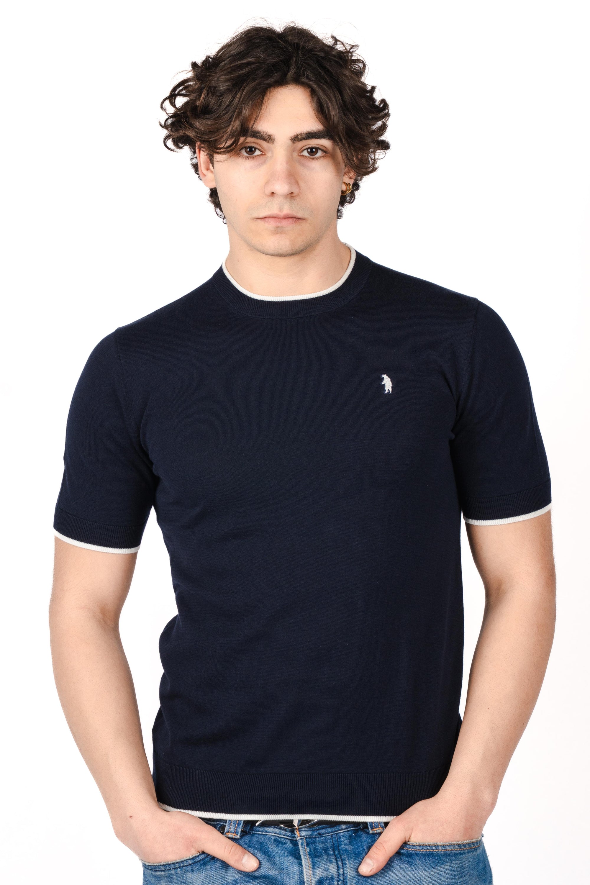 T-shirt  con dettagli a contrasto R4064M261 NAVY REFRIGUE 