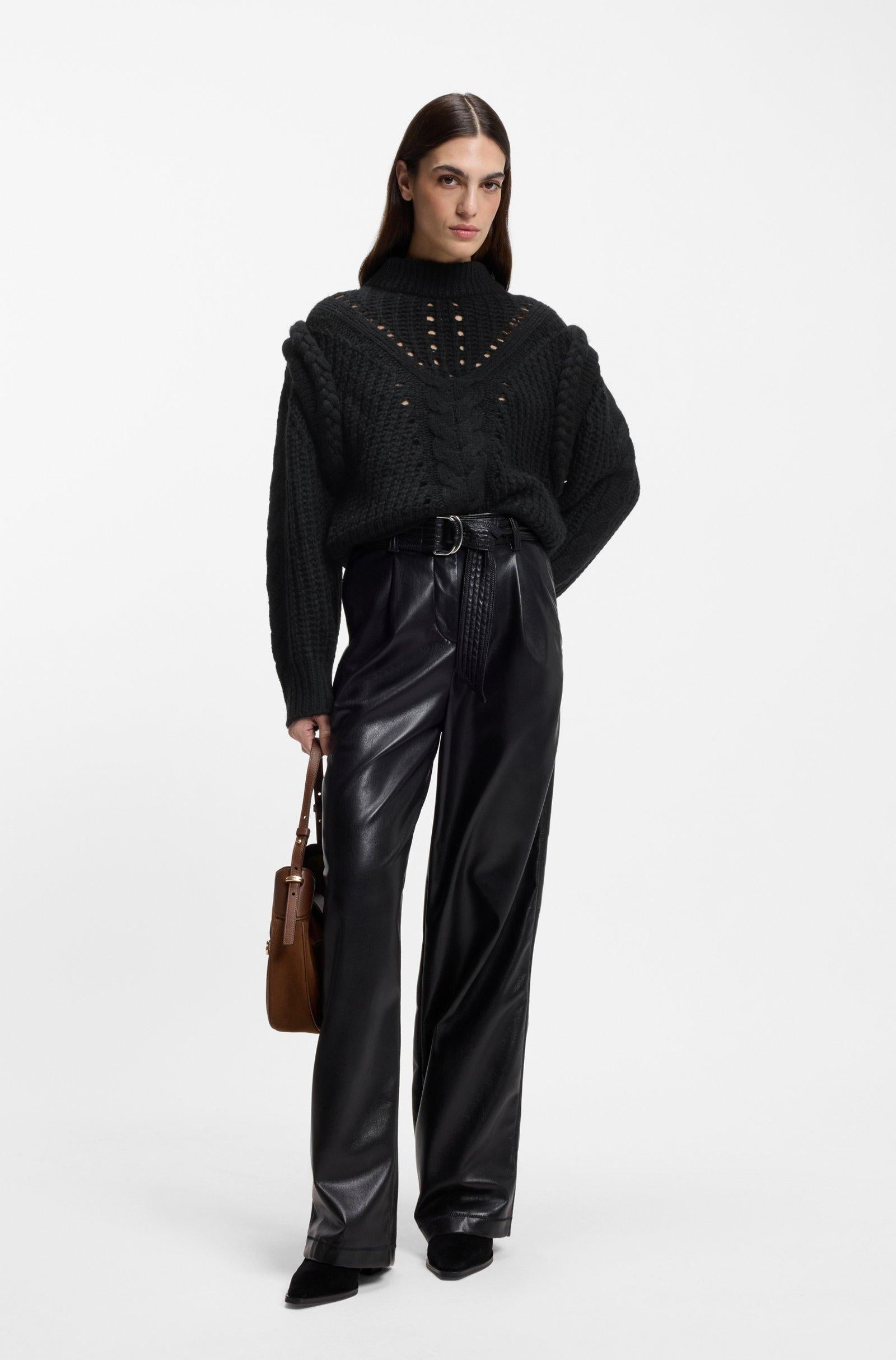 Maglione lavorato con alpaca e lana vergine 50548951 001 BOSS 