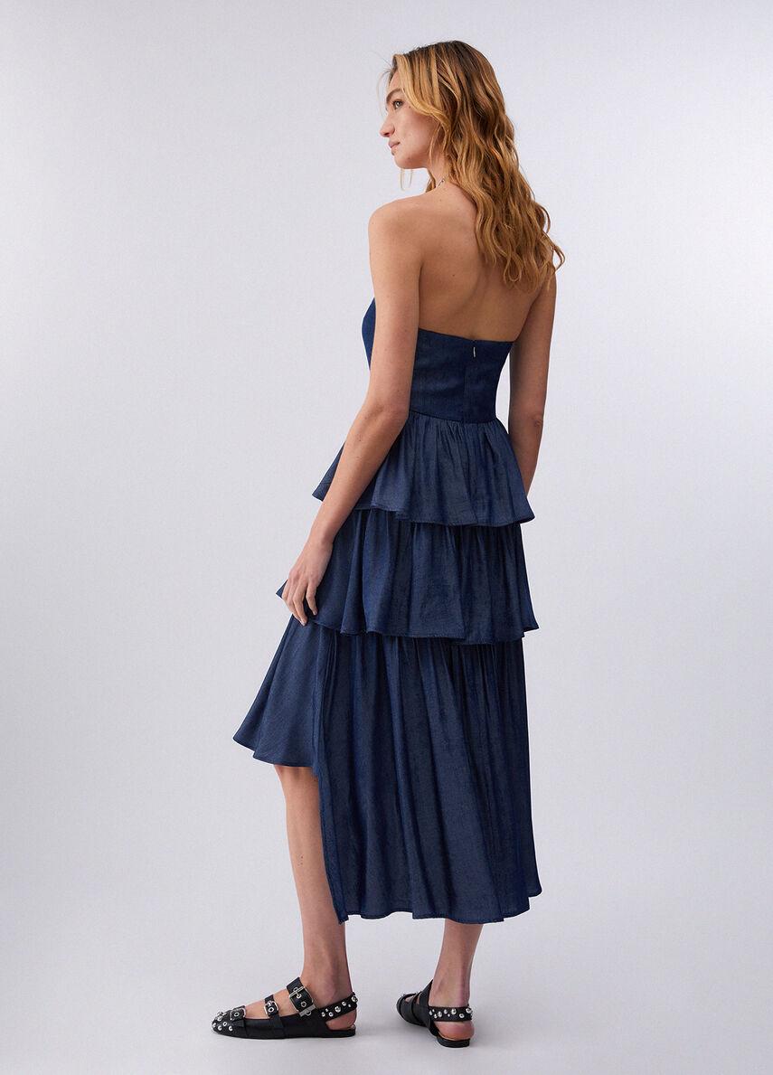 Abito midi asimmetrico UA6275D4894 77000 LIU JO BLUE DENIM 