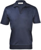 Polo skipper jersey in filo di Scozia navy