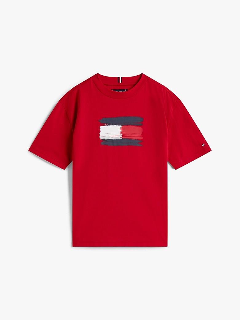 T-shirt in puro cotone con bandiera KB0KB10111T XLD TOMMY HILFIGER 