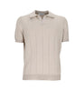 Polo skipper a coste beige