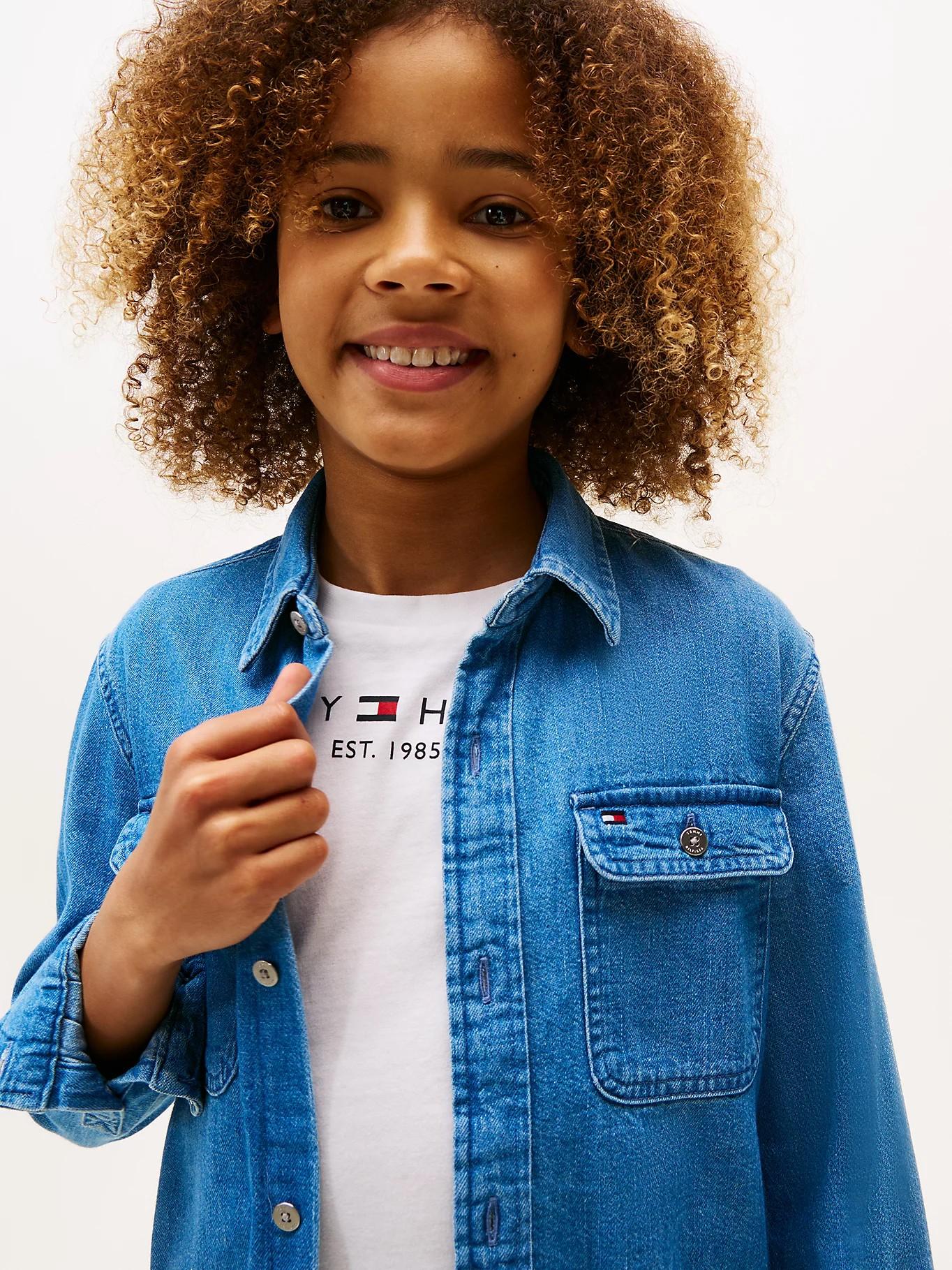 Camicia in denim mid wash KB0KB09688T 1A4 TOMMY HILFIGER 