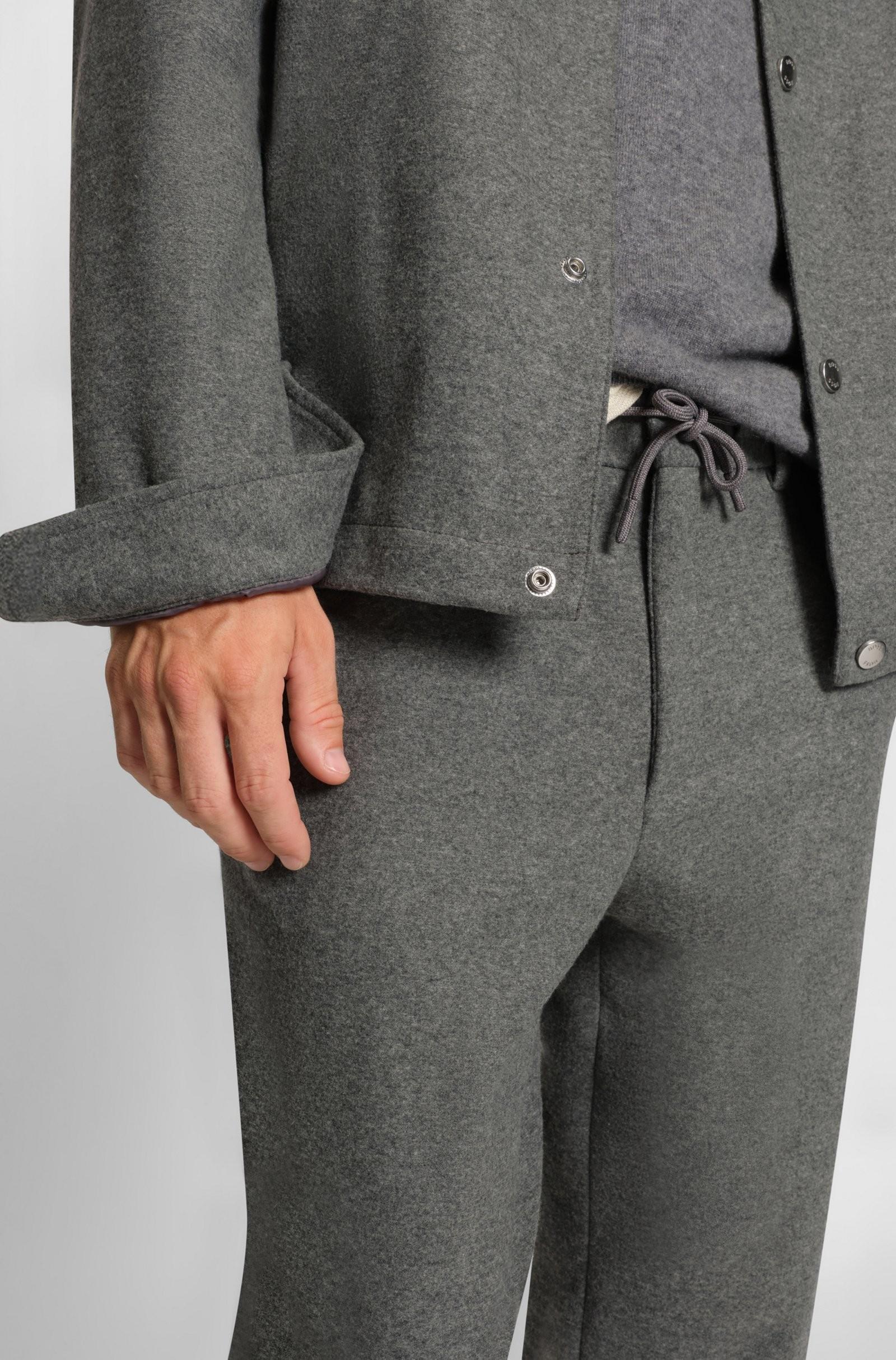 Pantaloni in flanella elasticizzata spazzolata con fit affusolato 50551542 030 BOSS 