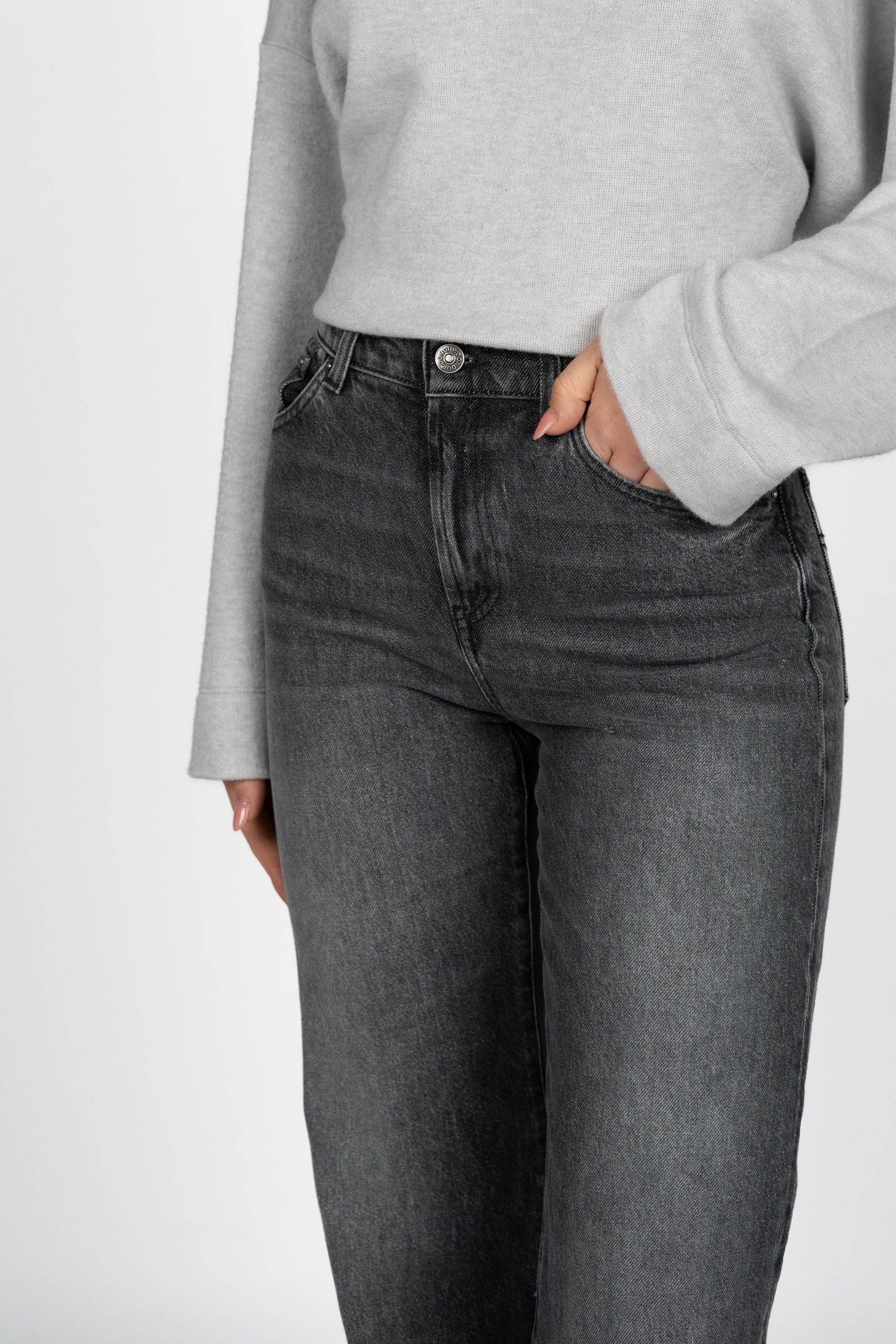 Jeans Amber wide leg in denim stretch DP619DSE377LO1 999 DONDUP 