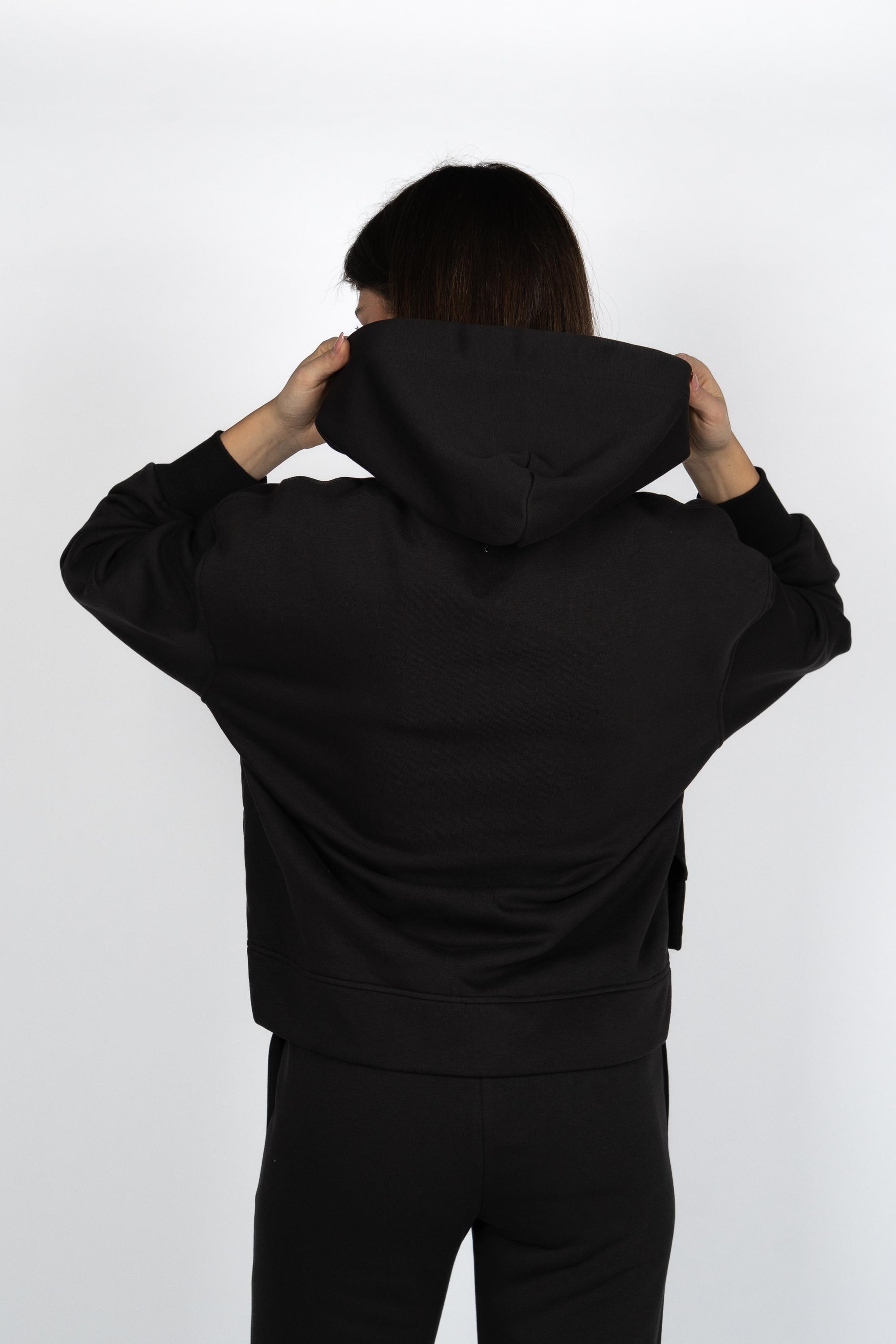 Felpa con cappuccio e coulisse F502KF0234XXX 999 DONDUP 