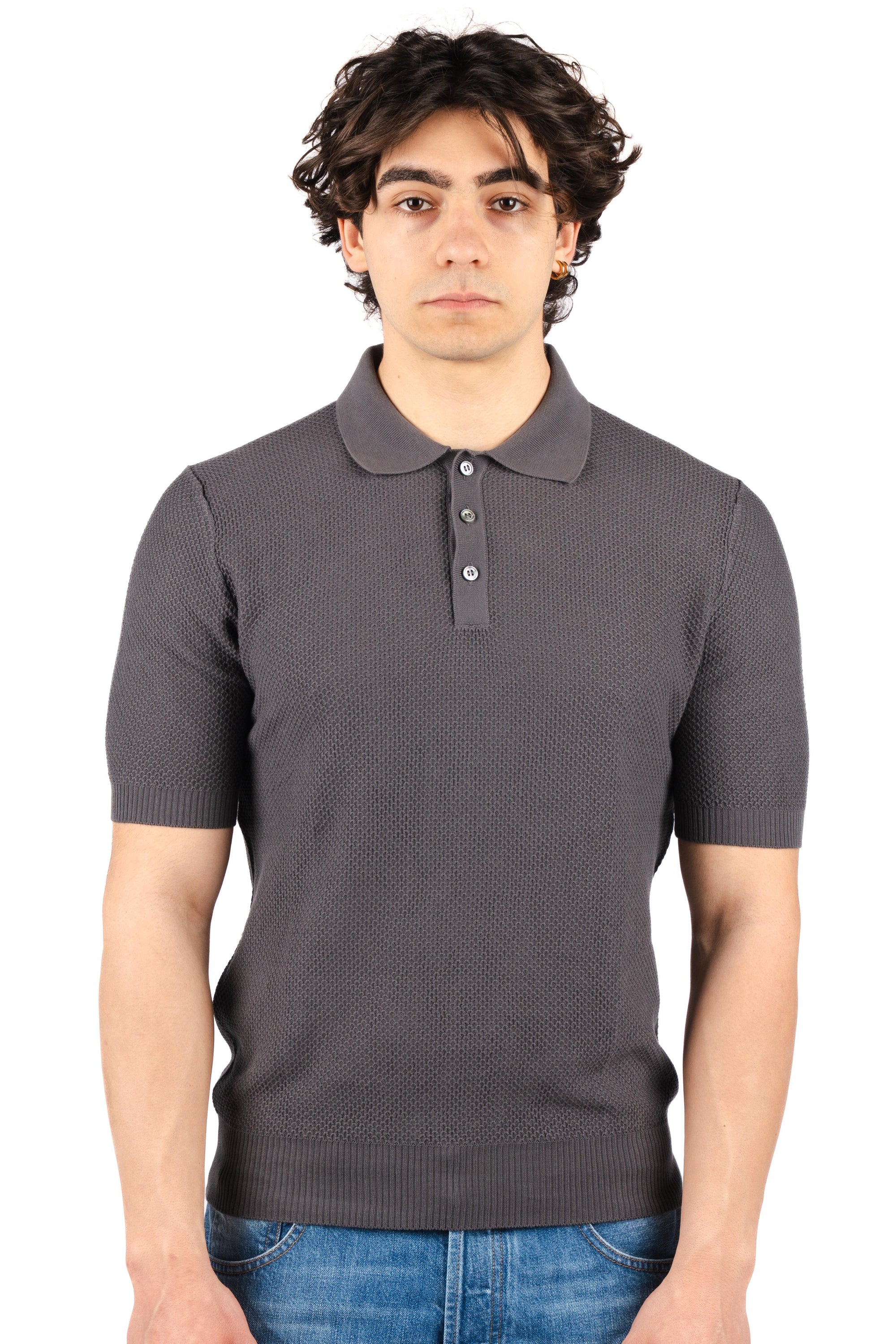 Polo con lavorazione a nido d'ape 57113/14028 088 GRAN SASSO 
