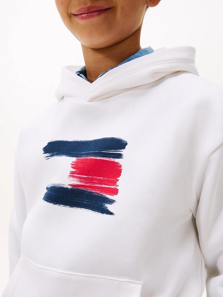 Felpa con cappuccio e bandiera iconica KB0KB10112J YBR TOMMY HILFIGER 