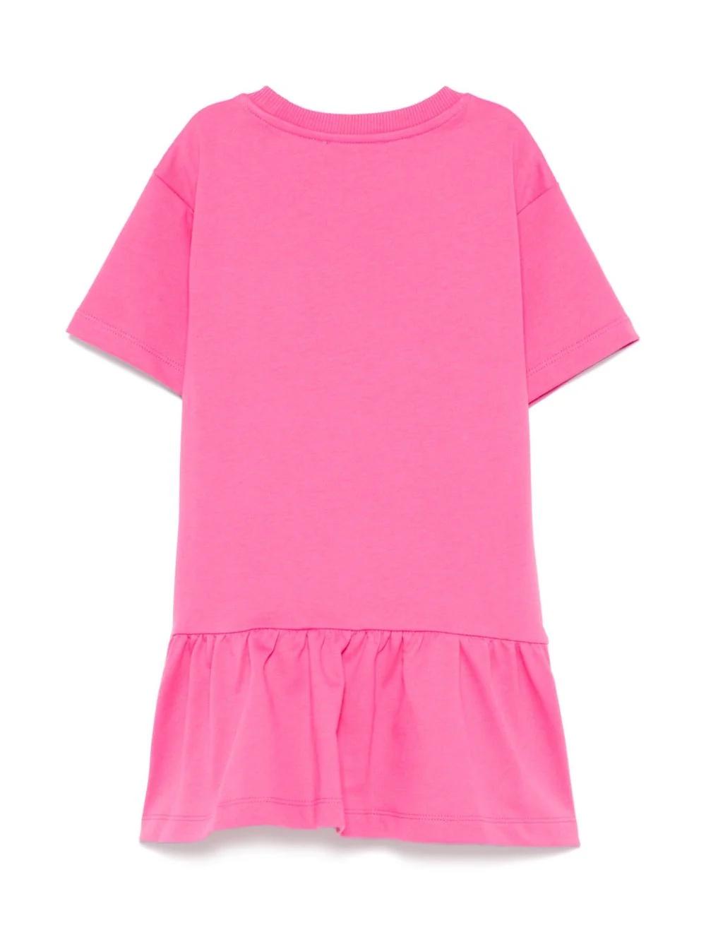 Abito Teddy Bear con ruches HDV0GBLCA19 50533 MOSCHINO KID 