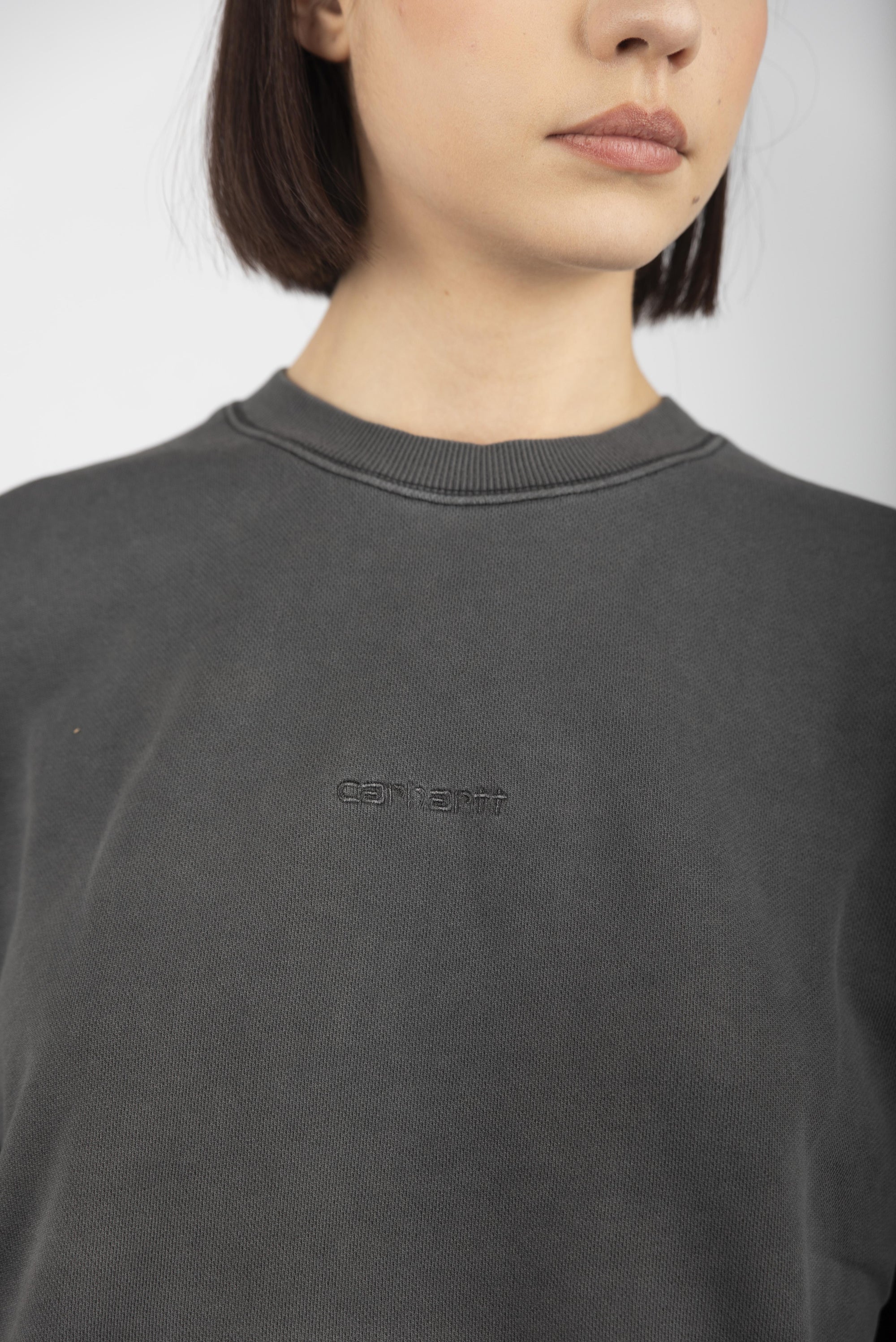 Felpa Women's Benton Sweatshirt black garment dyed  I034511 89GD CARHARTT WIP 
