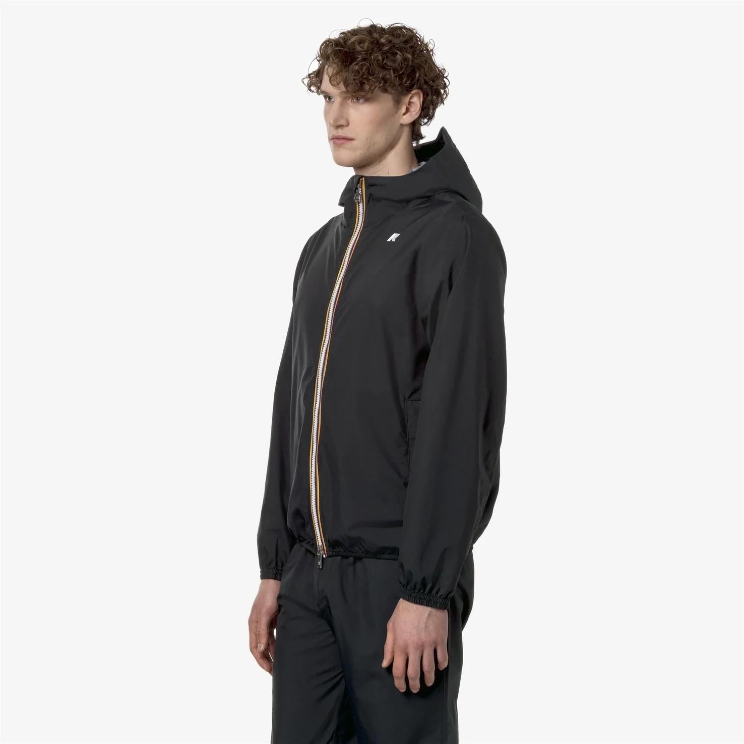 Giacca impermeabile da uomo slim fit nero per condizioni meteorologiche variabili K5127QW USY K-WAY 