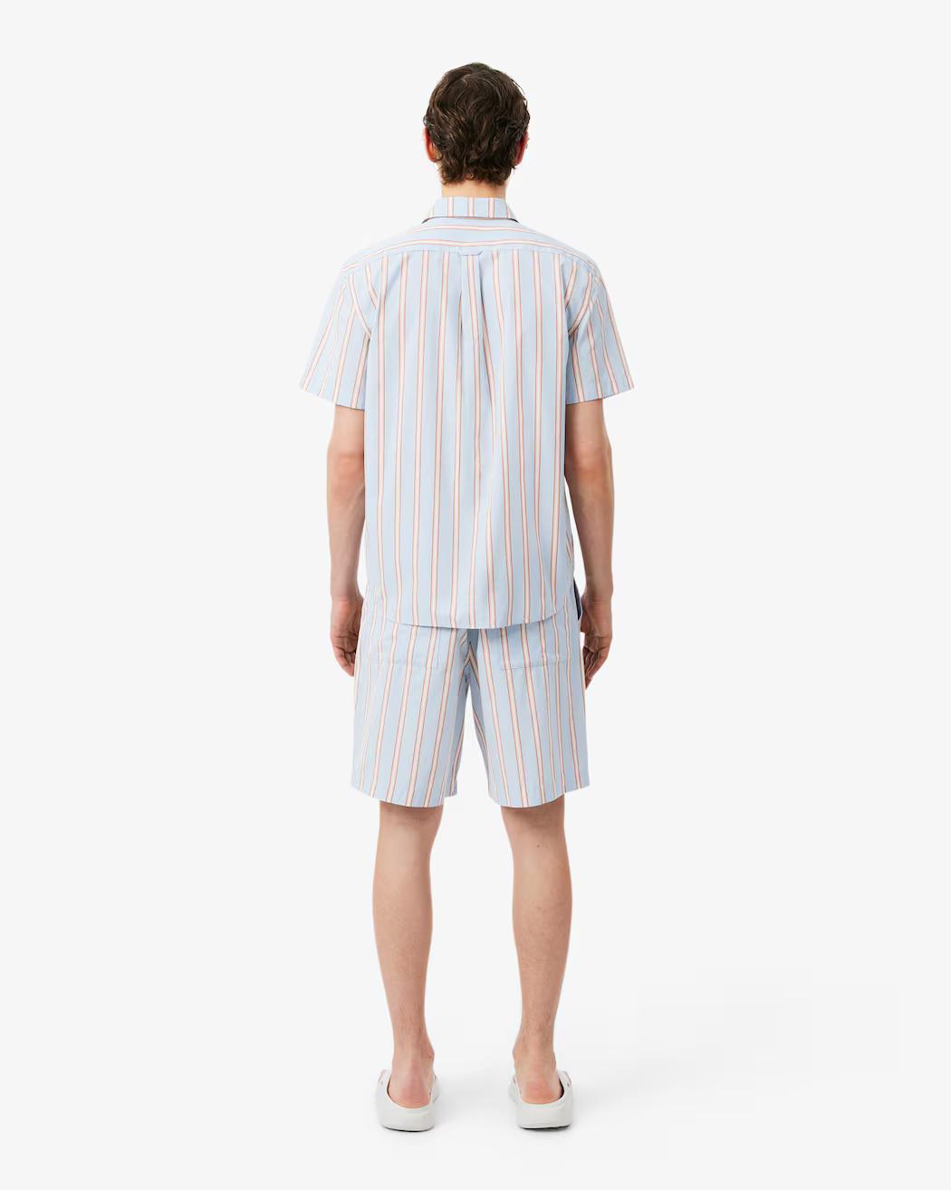 Shorts in popeline di cotone a righe GH1986 ZWV LACOSTE 