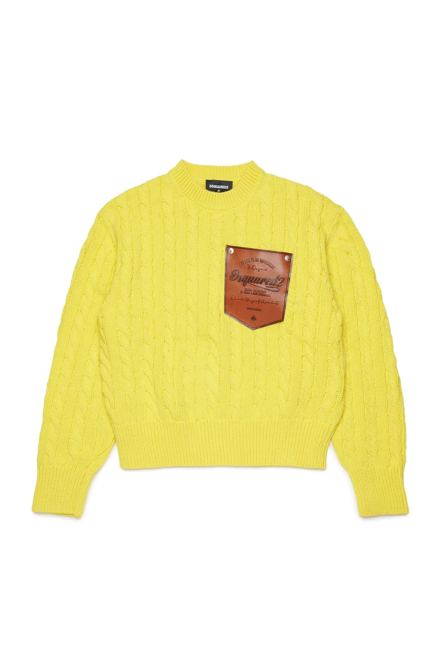 Pullover girocollo a trecce con logo DQ3244D0ACU DQ220 DSQUARED2 