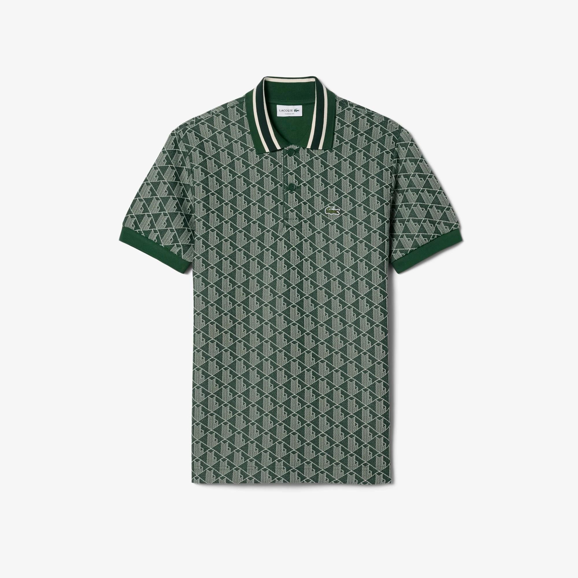 Polo dal taglio classico in jacquard con monogramma DH1417 D1R LACOSTE 