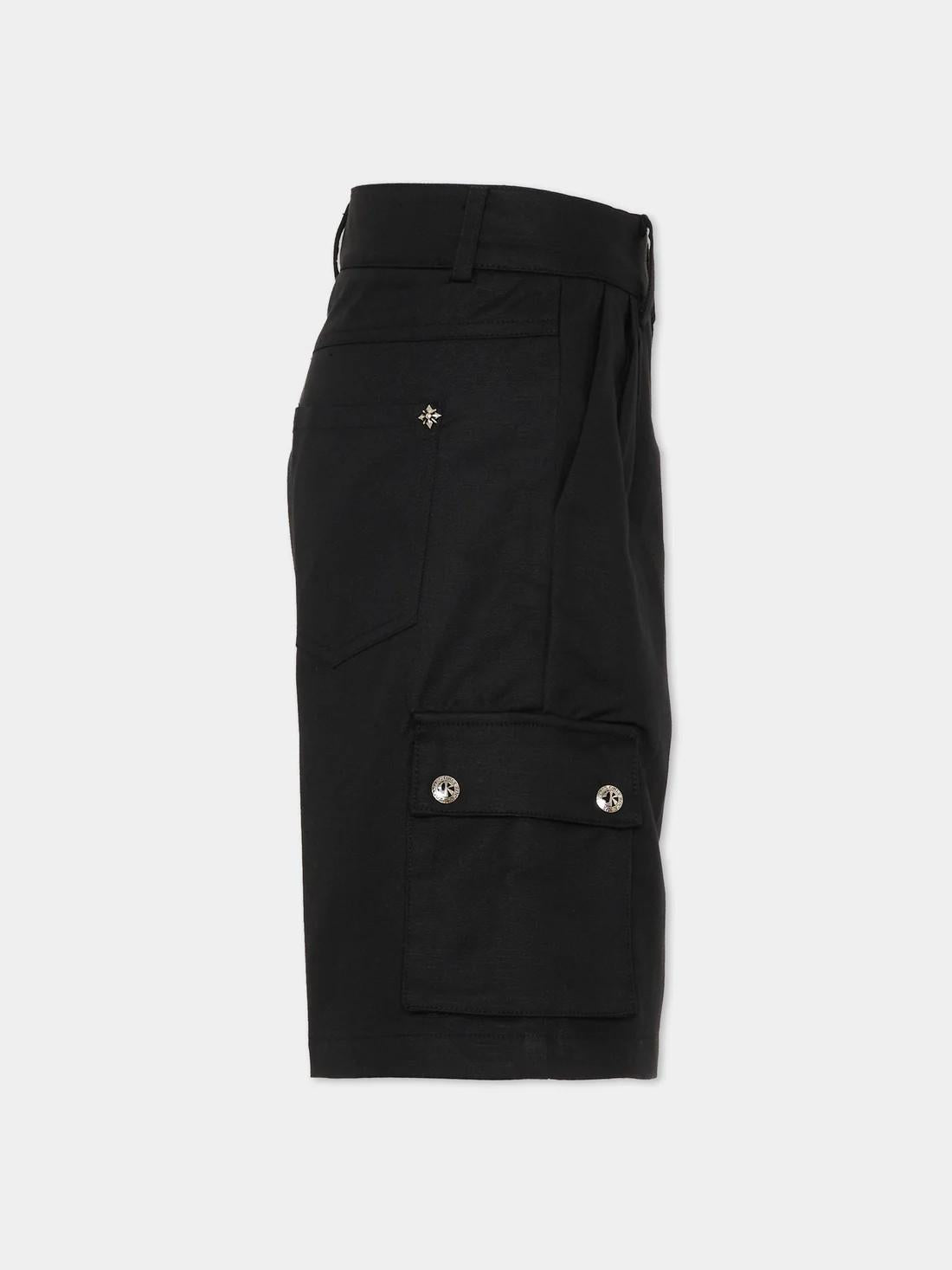 Shorts nero cargo per bambino con logo RBP26046BE BLACK RICHMOND 