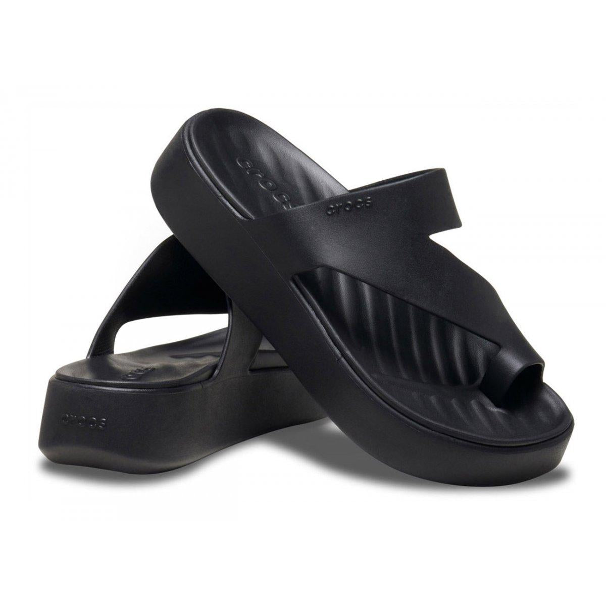 Getaway Platform Toe Loop Donna Black CR210834 BLK CROCS 